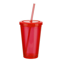 Load image into Gallery viewer, 2019 New 500ml Double-walled Ice Cold Drink Coffee Juice Tea Cup Reusable Smoothie Plastic Iced Tumbler Travel Mug With Straw
