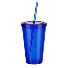Load image into Gallery viewer, 2019 New 500ml Double-walled Ice Cold Drink Coffee Juice Tea Cup Reusable Smoothie Plastic Iced Tumbler Travel Mug With Straw
