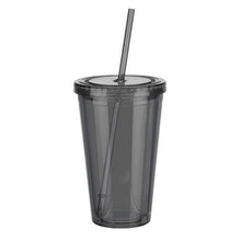 Load image into Gallery viewer, 2019 New 500ml Double-walled Ice Cold Drink Coffee Juice Tea Cup Reusable Smoothie Plastic Iced Tumbler Travel Mug With Straw
